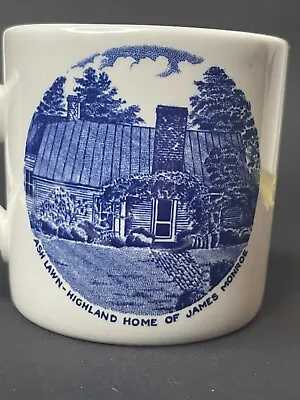 Buy Olde English Staffordshire Blue Ware Mug James Monroe Charlottesville Virginia • 11.37£