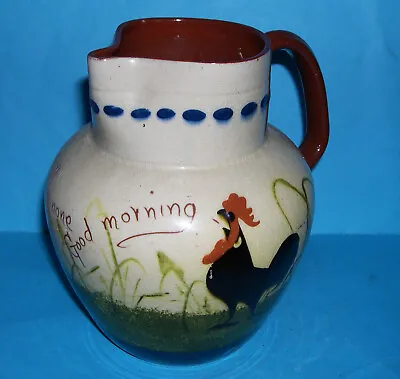 Buy Aller Vale Pottery - Attractive Colourful Motto Ware Rooster Design Large Jug. • 45£