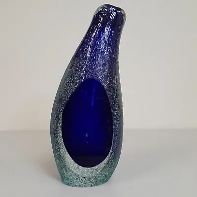 Buy VTG MCM Kosta Boda Monica Backstrom Art Glass Vase Sculpture Moonlanding Faceted • 260.90£