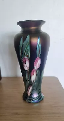 Buy OKRA Glass Vase, Superb Hand Blown By Master Glassmaker D. Barras, 9” Tall. • 50£
