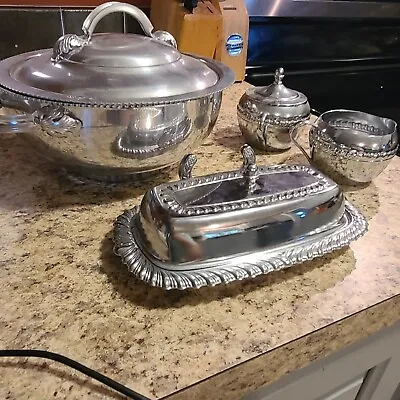 Buy Vintage Ironware Made In USA Silverplated Butter Dish,etc • 42.44£