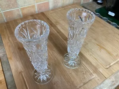 Buy 2 Crystal Cut Glass Vases • 2.50£