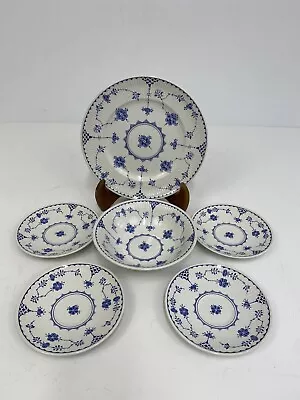 Buy Furnivals Limited England Blue Denmark Pattern 6 Pieces Plate/Saucer/Bowl  /roh • 45.75£