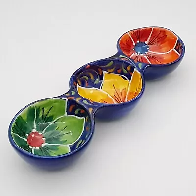 Buy Triple Compartment Tapas Dish 24.5 Cm X 8 Cm Spanish Handmade Ceramic Pottery • 16.99£