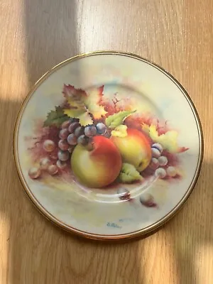 Buy Vintage Porcelain Fruit Plate Signed By D Wallace Fenton China Company Gold Rim • 1.99£