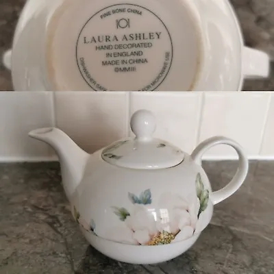 Buy Laura Ashley Tea Pot Fine Bone China One Cup White Floral Spout Handle Small  • 17.25£