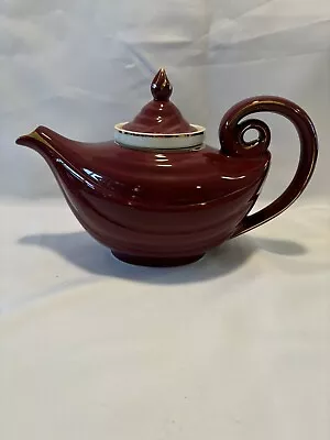 Buy Vintage HALL Burgundy Aladdin Teapot Tea Infuser 0673R, 6 Cup, Made USA • 38.42£