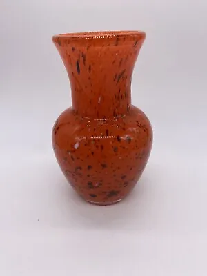 Buy Strathearn Art Glass Orange Spatter Vase  • 18.97£