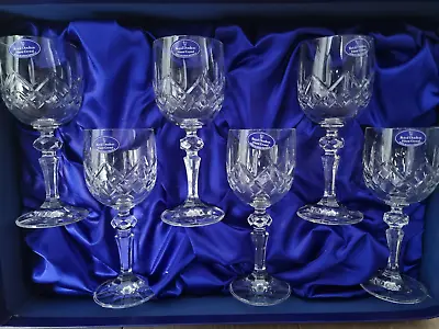 Buy Vintage Royal Doulton Set Of 6 Crystal Wine Glasses, Boxed. Stratford Design. • 129.99£