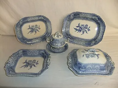 Buy C4 Pottery Spode's Copeland Camilla Blue Antique 1910/20s Tureens, Platters 7B7B • 34.99£