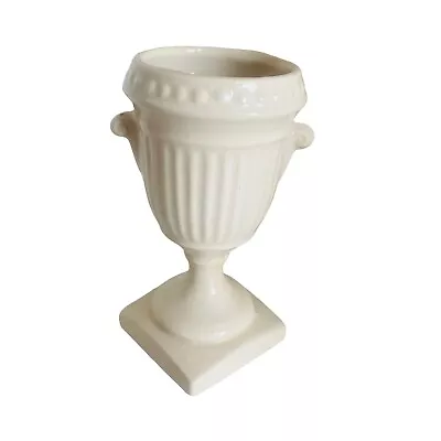 Buy Vintage Holkham Pottery Urn Vase Small Cream Glossy Square Base Posy Egg Cup • 12.99£