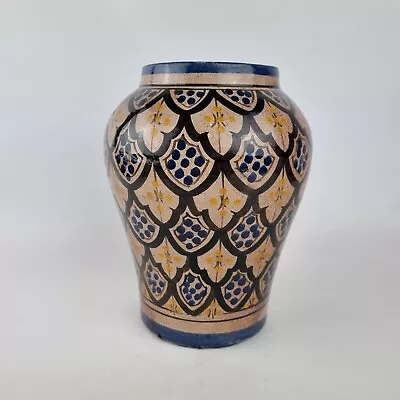 Buy Unsusual Moroccan? Pottery Vase With Glazed Decoration 20cm High • 49£