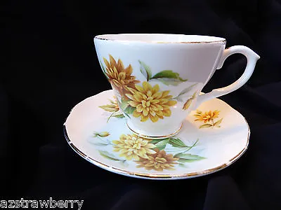 Buy Duchess Made In England Yellow Flowers Fine Bone China Tea Cup & Saucer Set • 17.26£