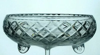 Buy Vintage ROYAL BRIERLEY Diamond Cut Glass Decorative Three Legged Bowl  20cm, 1kg • 17.50£
