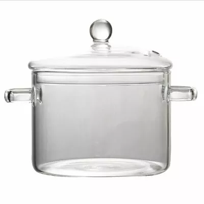 Buy Transparent Glass Clear Heat Resistant Cooking Pot With Lid 3 Styles UK • 20.31£