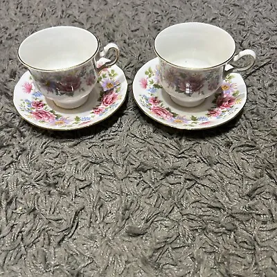 Buy 2 Queen Anne Bone China Cup And Saucer 8597 • 6.99£