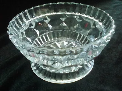 Buy Candy/sugar Bowl, Footed, Clear Crystal-style Pressed Glass, Art Deco Vintage • 7£