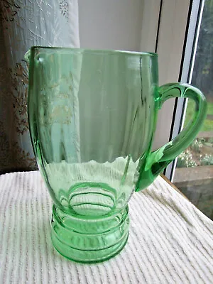 Buy Large Antique Green Glass Jug - 9 1/4 Inch Tall • 20£