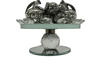 Buy Silver Exclusive Crushed Diamond Fruit Bowl Accent Elegant Home Decor Ornament • 20.69£