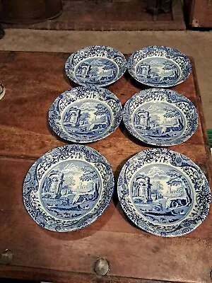 Buy 6x Italian Blue Spode Cereal Bowls (Db) • 50£