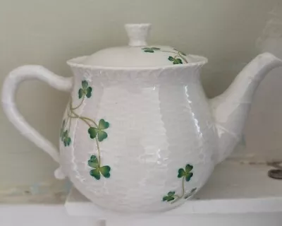 Buy Nantucket  Basket Weave Shamrock Teapot Clover Vintage • 24.01£