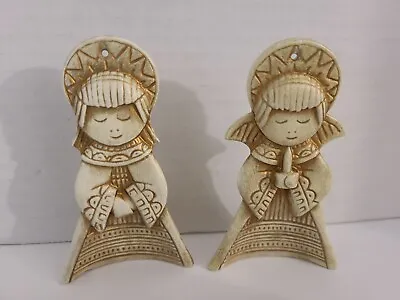 Buy Vintage Duncan Enterprises SET OF 2 Ceramic Christmas Ornament Angels • 9.48£