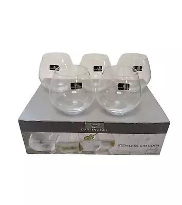 Buy Dartington X5 Stemless Gin Tonic Cocktails Copa Glasses Clear 440ml - Boxed • 6.99£