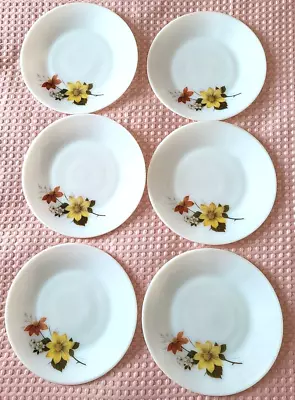 Buy Vintage Pyrex Autumn Glory Medium Salad Lunch Plates 8.5  Milk Glass Set X 6 • 22£