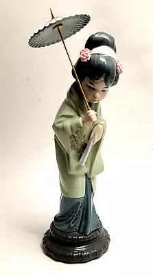 Buy Lladro #4988 Spring Japanese Geisha Girl With Umbrella Figurine 11 ½” ~ Retired • 86.49£