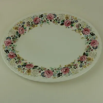Buy Minton Oval Platter Rose Garland Fluted Vintage 13½  X10½  • 14.95£