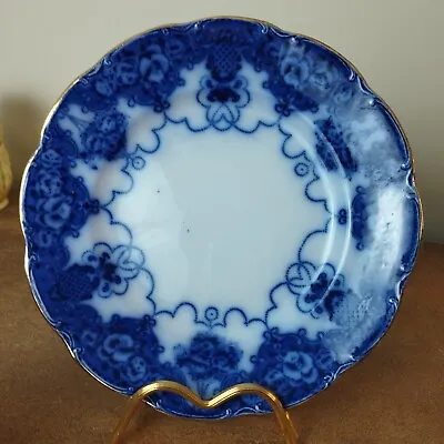 Buy Antique, Samuel Ford, Lincoln Pottery 'Lonsdale' Pattern, Flow Blue 20.5cm Plate • 4.95£