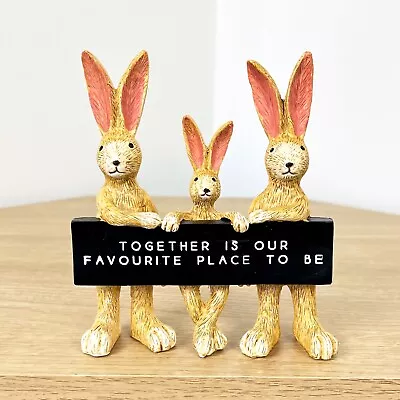 Buy Rabbit Ornament Home Decor Cute Family Of 3 Bunny Figurine Statue Animal Gift • 20£