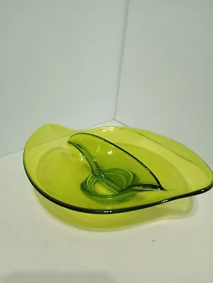 Buy Vintage Viking Green Glass Divided Candy Dish • 18.21£