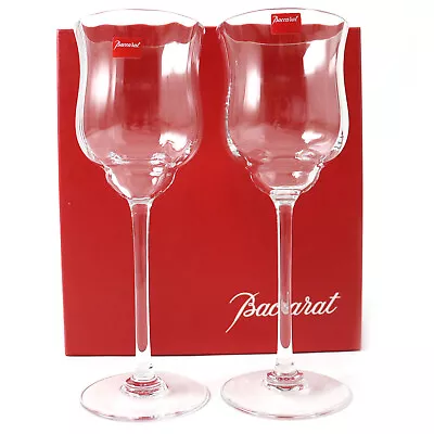 Buy Baccarat Capri Crystal Pair Wine Glass Tulip Motif Set Of 2 Tableware Liq • 206.30£