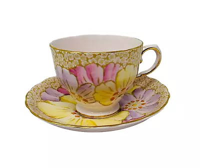 Buy Vintage Tuscan Fine Bone China Of England Teacup & Saucer Pastel Florals Gilded • 27.41£