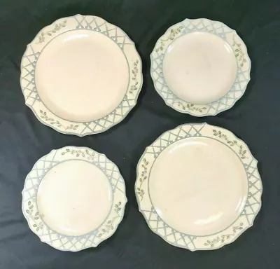 Buy 4 Studio Art Plates Marked MPM SLB Floral Pottery VTG 1990 Scallop Edge Lot Of  • 33.20£