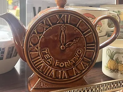 Buy Vintage Price & Kensington (P&K) Tea For Two Clock Teapot Brown Glaze • 10£