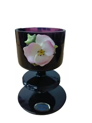 Buy Wedgewood Sheringham Glass Candleholder Flower By Ronald Stennet Wilson Dark Red • 21.99£