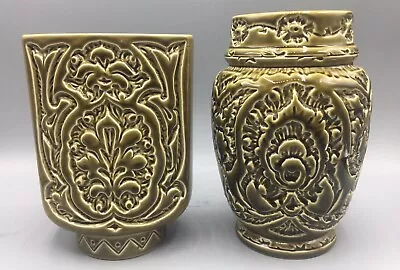 Buy Two Vintage Beswick Green Vases #2251 & #2259 • 40£