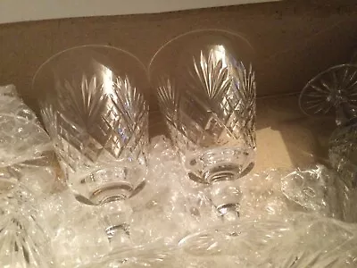 Buy Royal Doulton Crystal Juno Wine Goblets Set Of 4 Signed • 49.99£