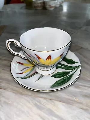 Buy Bird Of Paradise Hawaiian Flowers Cup & Saucer Set Tuscan  England • 37.94£