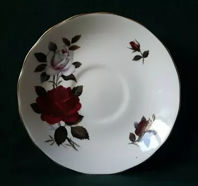 Buy Colclough Amoretta Tea Saucer Bone China Saucer Red And Pink Roses Green Leaves • 13.95£