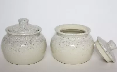 Buy 2 Small Ceramic Lidded Jar - Sugar Candy Bowl Jar Shelf Pottery LTD • 7.99£