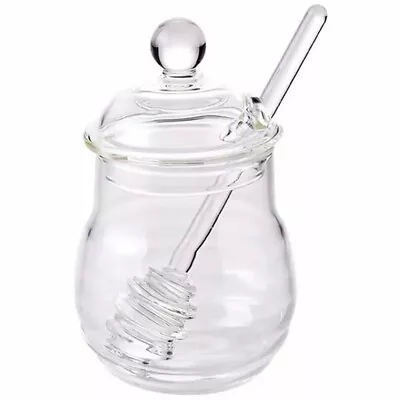 Buy 1 Set Honey Jar With Dipper Glass Honey Pot Acrylic Storage Jar • 12.08£
