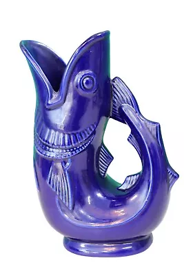 Buy The Gurgling Cod Cobalt Blue Dartmouth Pottery/Shreve Boston Glug Fish Vase • 19£