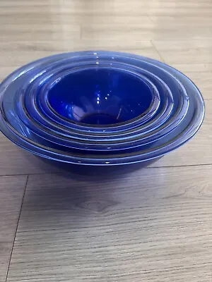 Buy Pyrex Mixing Bowl Set Of 4 Cobalt Blue Nesting Bowls  4.0L/2.5 L / 1.5L / 1L • 71.13£