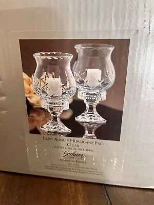 Buy Gorham 1831 Crystal Candle Holders Lady Anne Hurricane Pair 7.5” W/ Candles • 35.61£