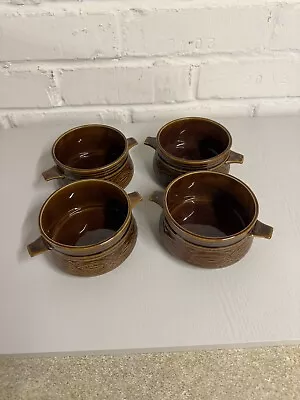 Buy Set Of 4 Vintage Ellgreave Saxony -  Brown Soup Bowls Job Lot • 9.99£