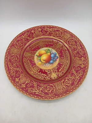 Buy Royal Worcester Fruit Cabinet Plate Gold/Red Edgeing 10.5  • 20£