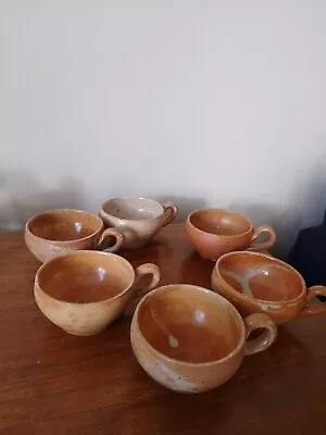 Buy Studio Pottery Small Chunky Coffee/ Espresso Mugs/Cups X 6 • 29.50£